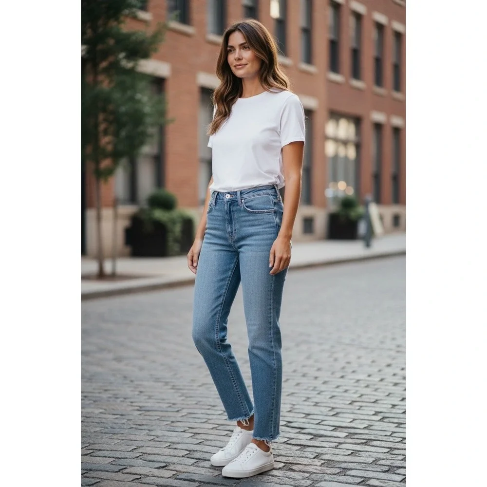 Hudson Jeans Womens Size 28 Light Wash Frayed Hem High Rise Denim - Picture 1 of 7